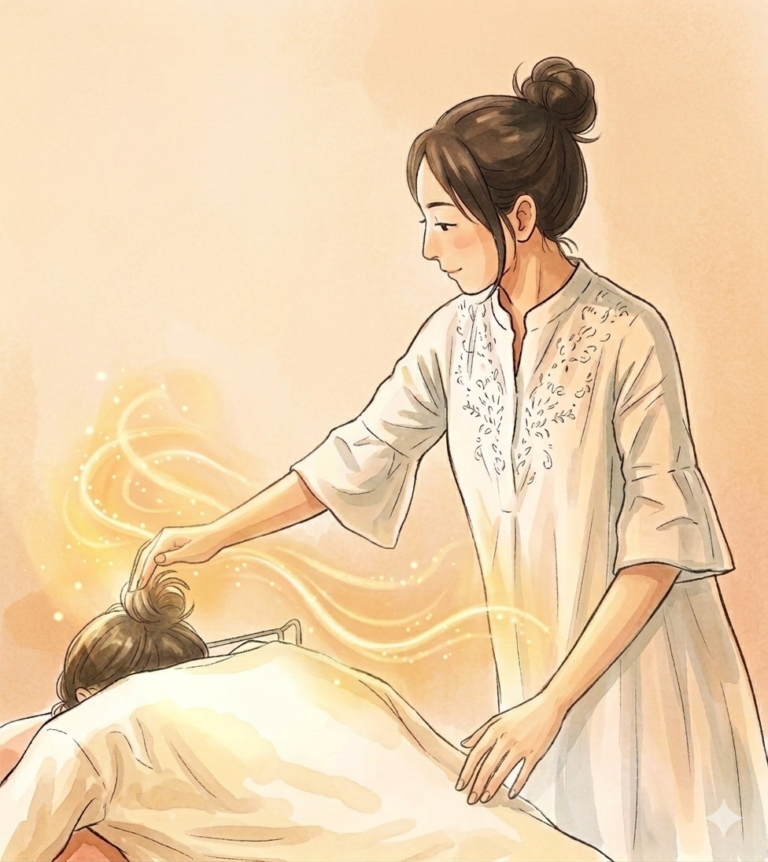 氣功セラピーの施術風景